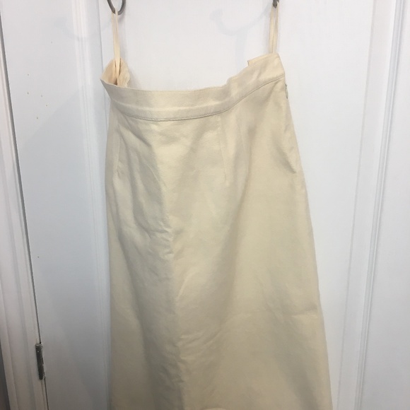 Cream Vintage Ultrasuede Skirt Offwhite Creme Midi - Picture 6 of 7